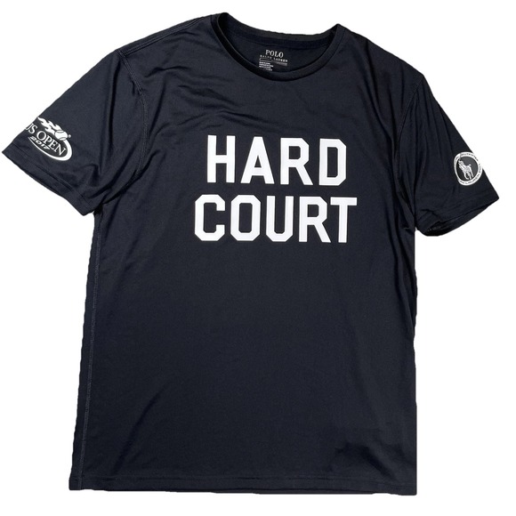 Polo Ralph Lauren 2017 US Open Tennis NYC Hard Court Black T-Shirt Men's Sz S - Picture 1 of 9